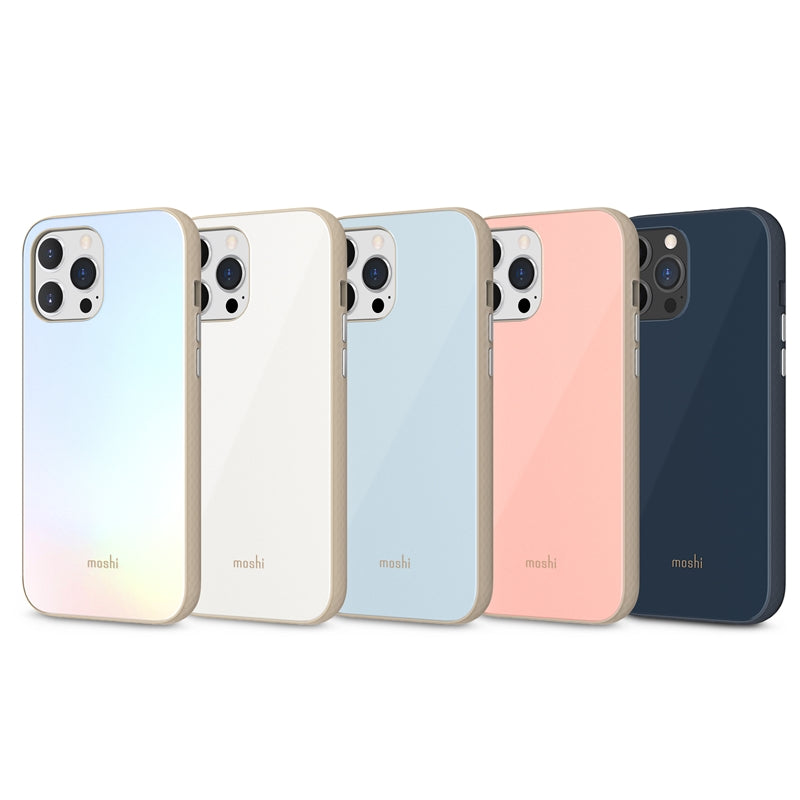 Moshi iGlaze - Premium Hybridinis dėklas, skirtas iPhone 13 Pro Max (su „SnapTo“ sistema) („Dahlia“ rausva)