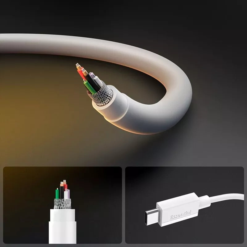 Spigen EB6020CC Essential - USB-C į USB-C laidas, PD 60W, 2m (Baltas)