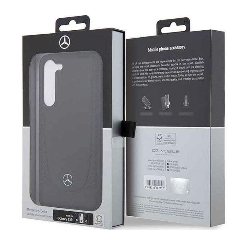 Mercedes Leather Urban Line - Dėklas, skirtas Samsung Galaxy S23+ (juodas)