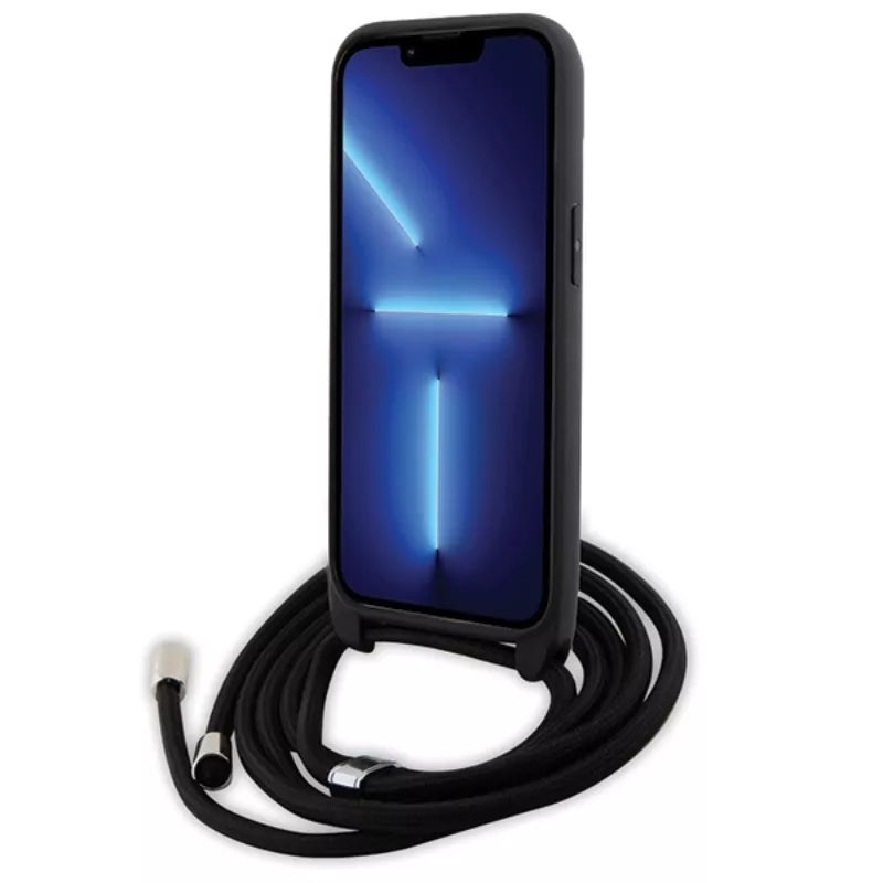 Karl Lagerfeld Crossbody Saffiano Monogram Ikonik Metal Pin - Dėklas iPhone 15 (Juodas)