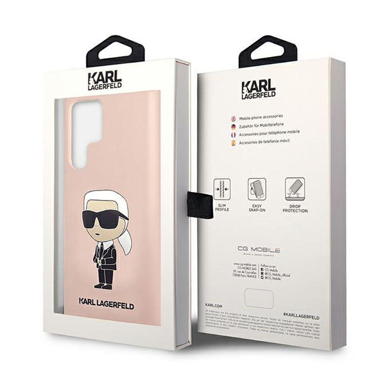 Karl Lagerfeld Silicone NFT Ikonik – dėklas Samsung Galaxy S23 Ultra (rožinis)