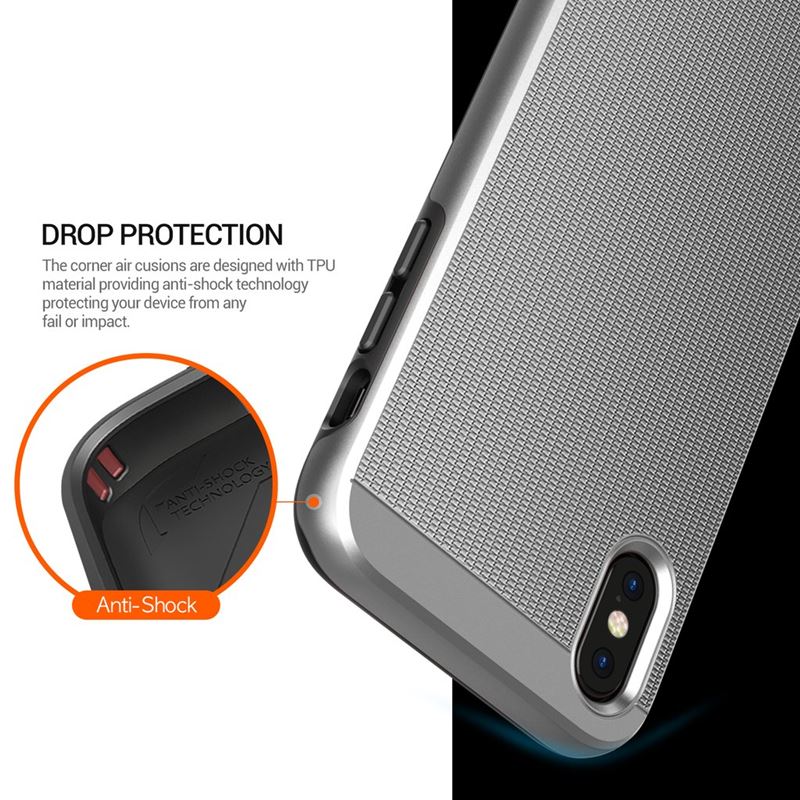 Obliq Slim Meta – dėklas, skirtas iPhone Xs / X (satino sidabro spalva)