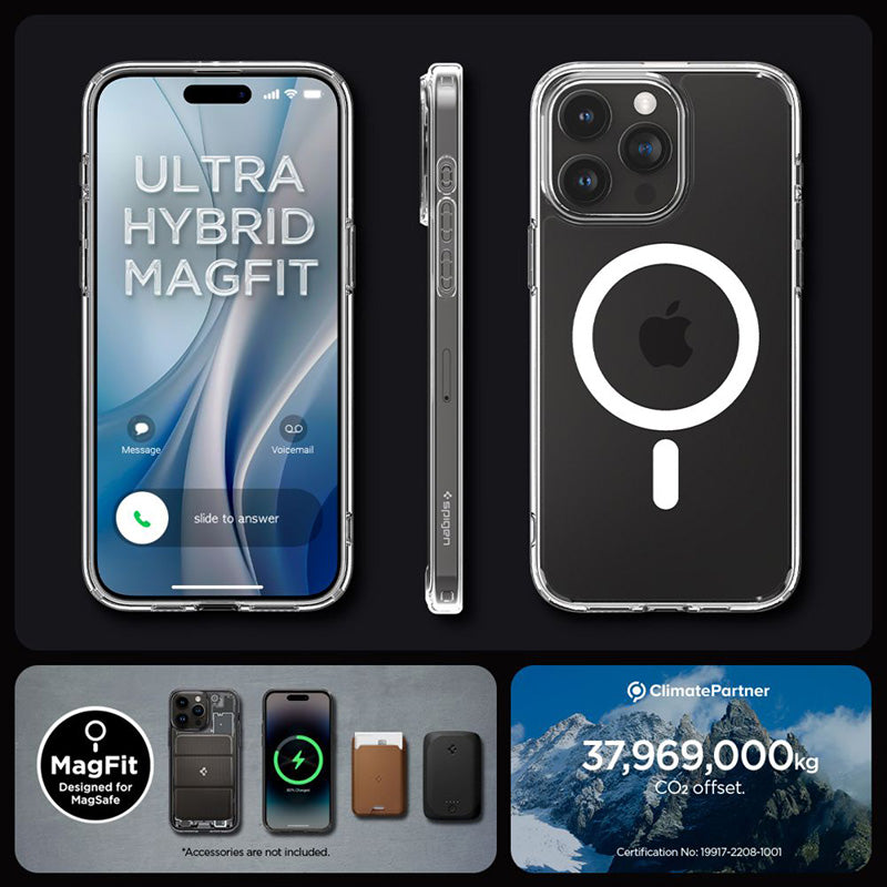 Spigen Ultra Hybrid MagSafe – dėklas, skirtas „iPhone 15 Pro Max“ (baltas)