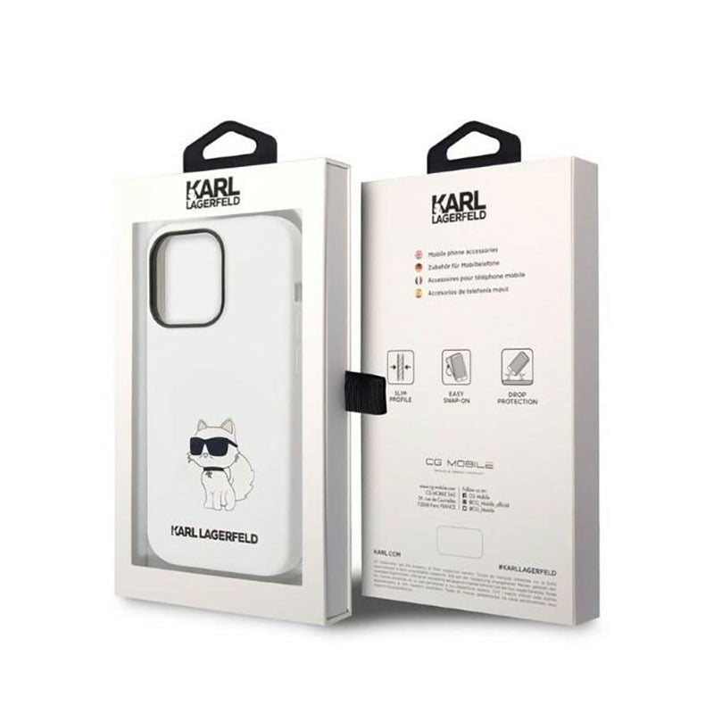 Karl Lagerfeld Silicone NFT Choupette – dėklas, skirtas „iPhone 14 Pro Max“ (baltas)