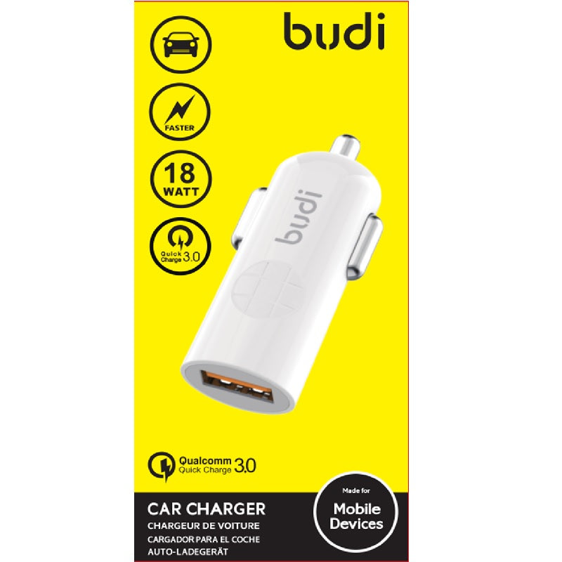 Budi – 1 USB automobilinis įkroviklis su LED indikatoriumi