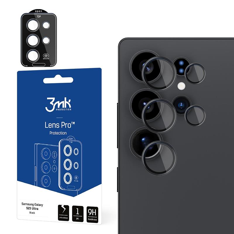 3mk Lens Protection Pro – Samsung Galaxy S25 Ultra (juodas) fotoaparato objektyvo stiklas