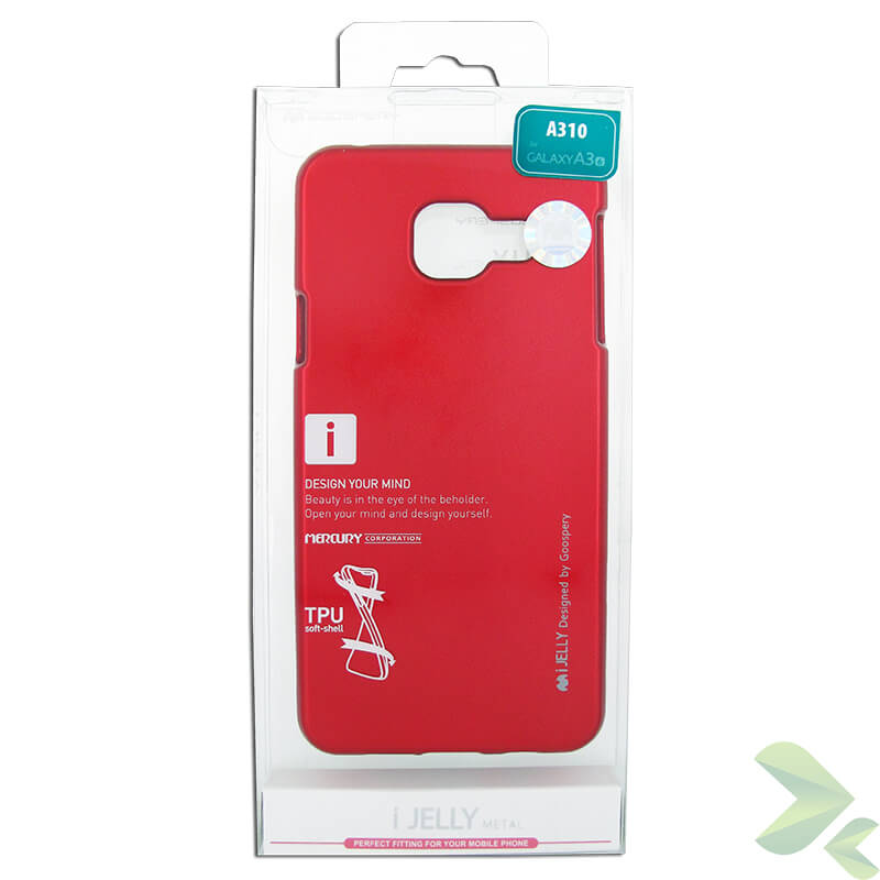 Mercury I-Jelly – dėklas skirtas Samsung Galaxy A3 (2016) (raudonas)