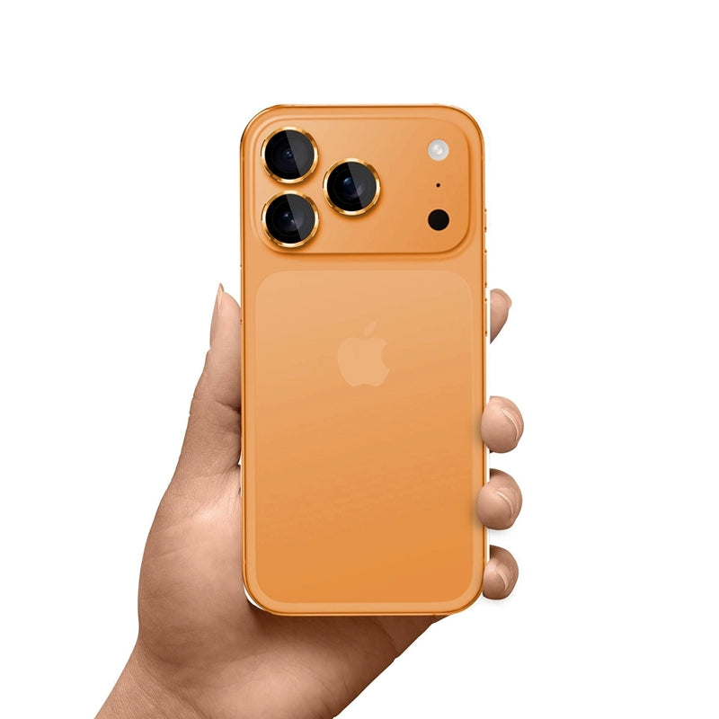 3mk Pro objektyvo apsauga - Kameros objektyvo stiklas, skirtas iPhone 17 Pro / iPhone 17 Pro Max (Oranžinė)