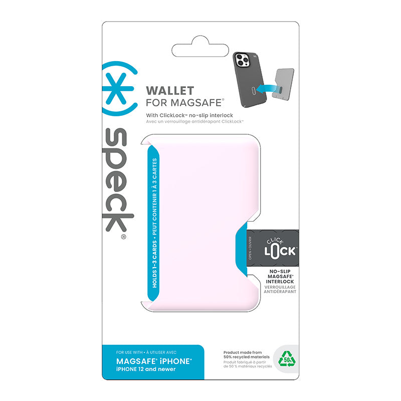 Speck ClickLock Wallet su MagSafe – magnetinė MagSafe piniginė (Nimbus Pink)
