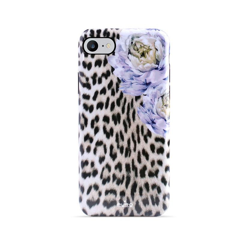 PURO Glam Sweet Leopard – Dėklas iPhone SE 2020 / 8 / 7 / 6s (Leo Peonies)