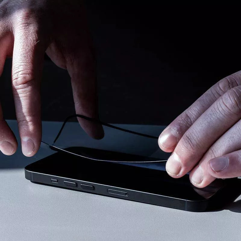 "Crong 7D Nano Flexible Glass" - visiškai dengianti hibridinė ekrano apsauga 9H "iPhone 14 Pro