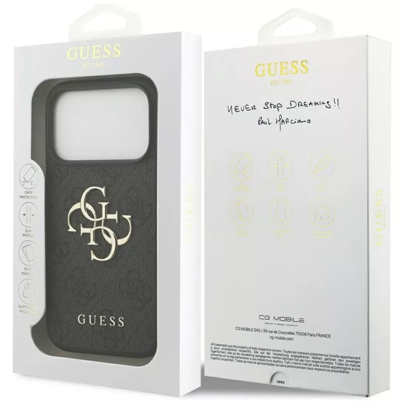 Guess 4G Big Logo - Dėklas iPhone 17 Pro (juodas)