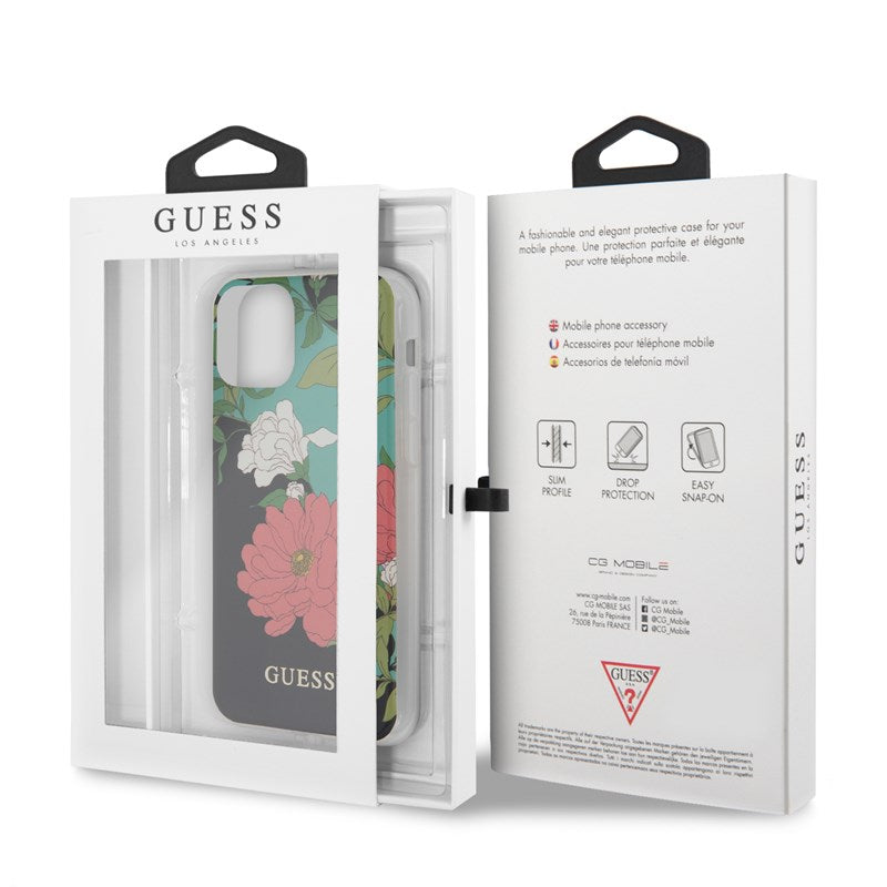Guess gėlių dėklas N1 – dėklas, skirtas iPhone 11 Pro Max (juodas)
