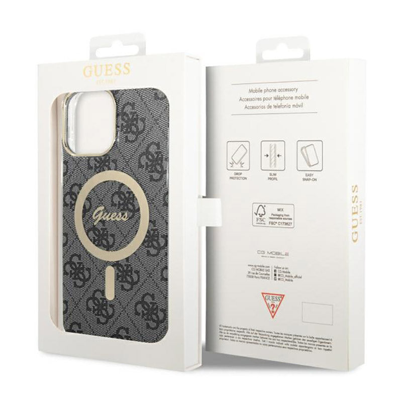 Guess 4G MagSafe – dėklas, skirtas iPhone 13 Pro Max (juodas)