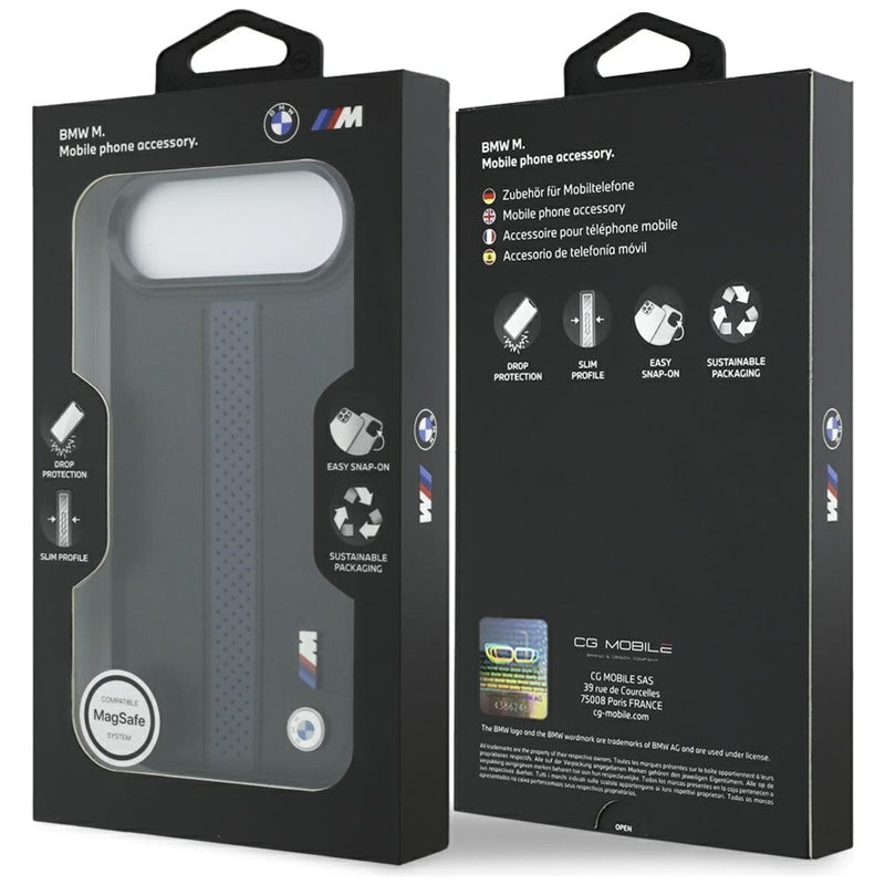 BMW M Perforated Stripe Logo MagSafe dėklas iPhone Air (mėlynas)
