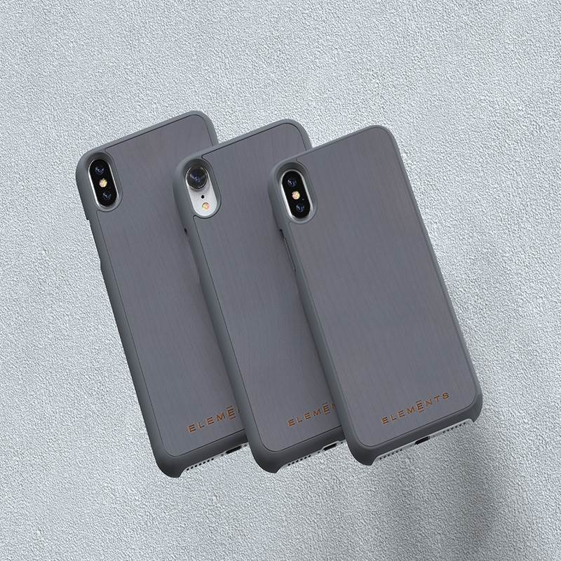Nordic Elements Original Gefion – dėklas, skirtas iPhone Xs Max, su tikru klevo medžiu (Vidutiniškai pilkas)