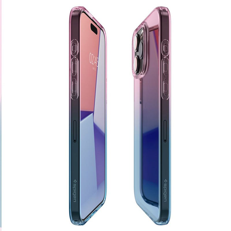 Spigen Liquid Crystal Glitter - dėklas skirtas iPhone 15 Pro (rožinis gradiento atspalvis)