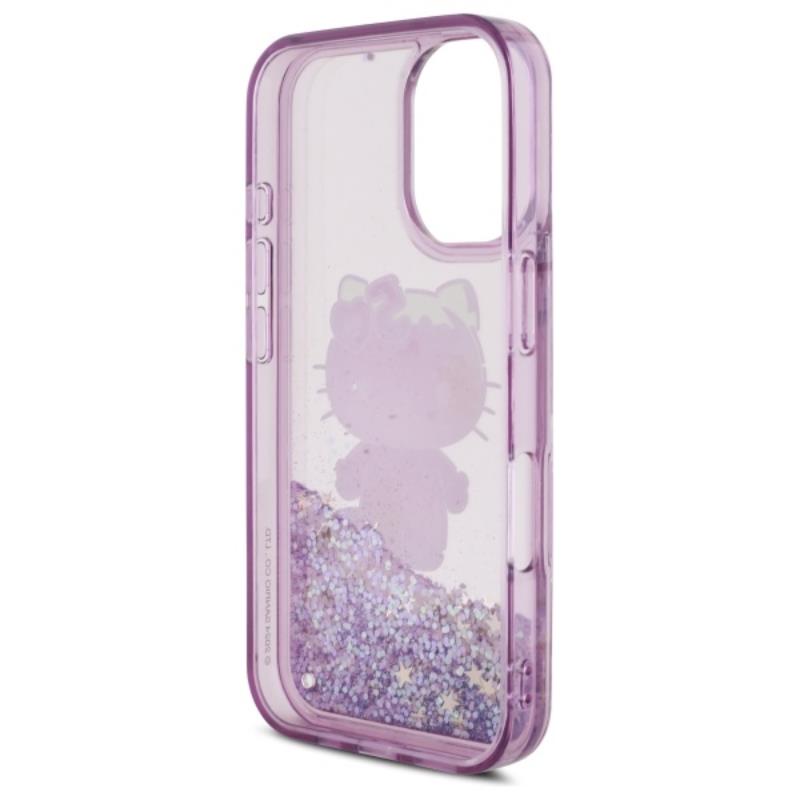 Hello Kitty skysti blizgučiai 50-ojo jubiliejaus vakarėlis – dėklas, skirtas iPhone 16 (violetinis)