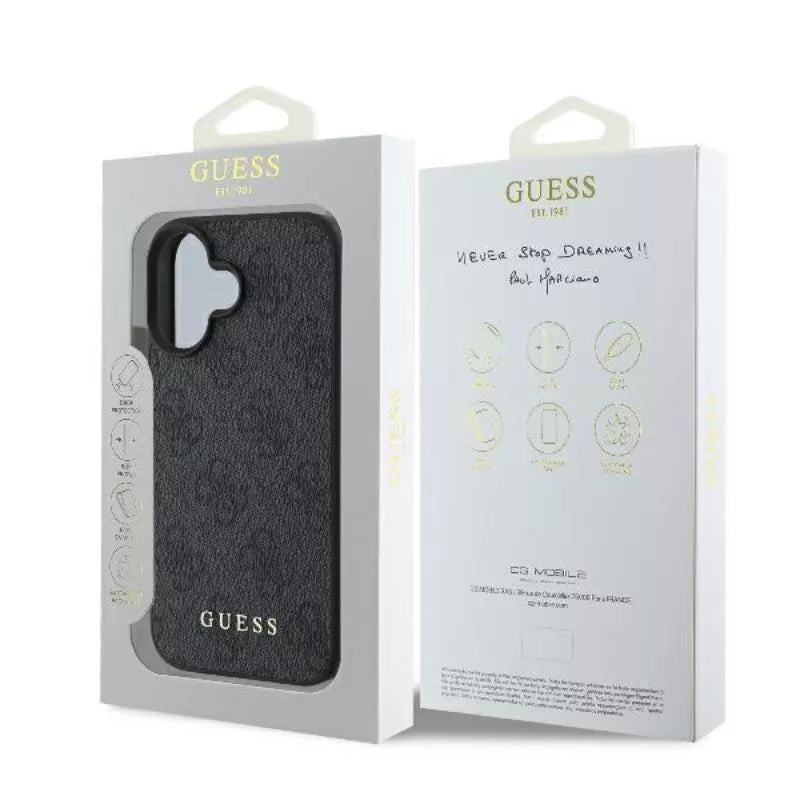 Guess 4G Classic – dėklas, skirtas „iPhone 16 Plus“ (juoda)
