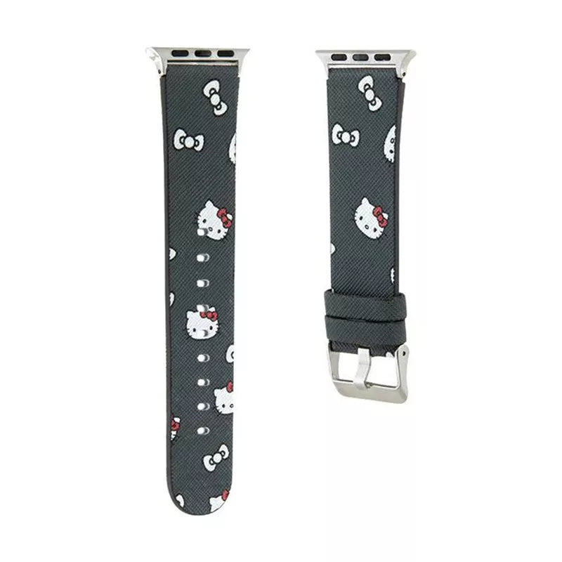 „Hello Kitty Heads & Bows“ raštas – apyrankė, skirta „Apple Watch“ 38/40/41 mm (juoda)