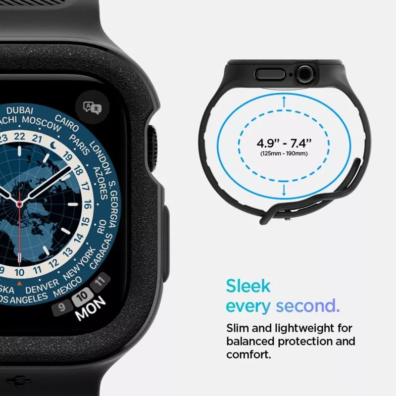 Spigen Vault Pro – Dirželis su dėklu, skirtas Apple Watch 10 42 mm (Matte Black)