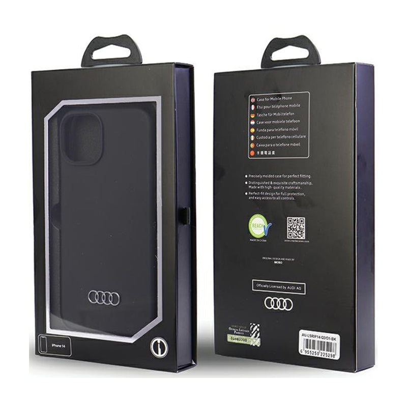 Audi silikoninis dėklas – dėklas, skirtas „iPhone 14“ (juodas)