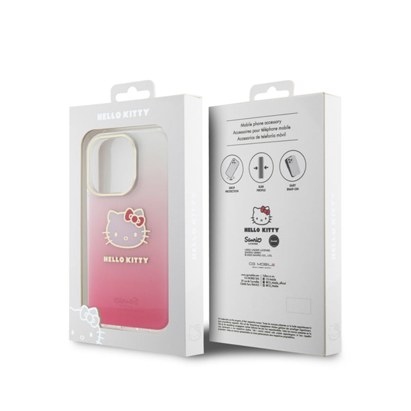 Hello Kitty IML gradiento elektrop katės galva – „iPhone 14 Pro Max“ dėklas (rožinis)