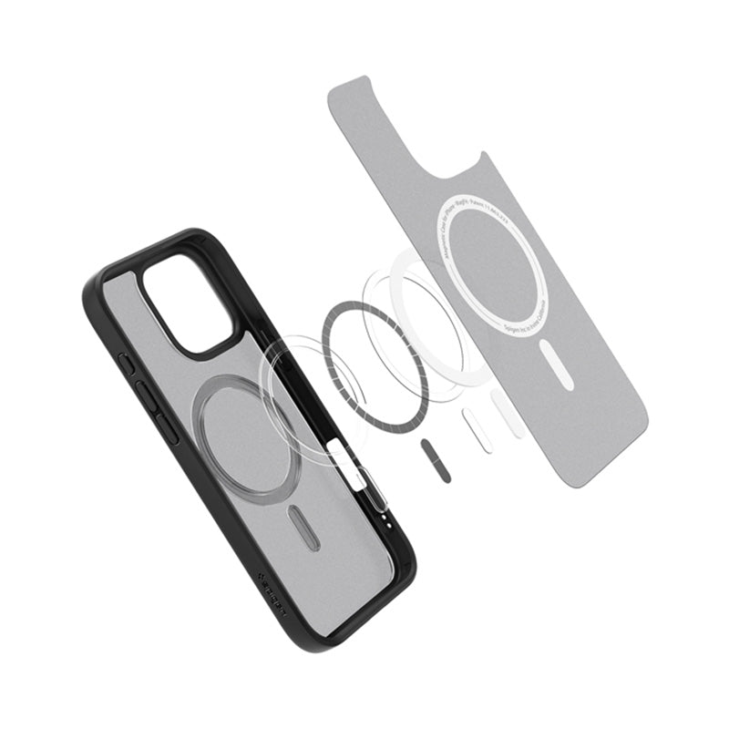 Spigen Ultra Hybrid Mag MagSafe – Dėklas, skirtas iPhone 16 Pro Max (Šerkšno juoda)