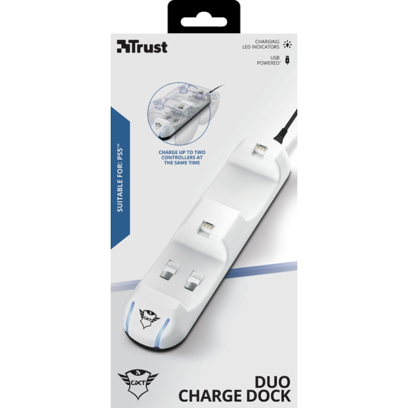 Trust GXT250 – dviejų PS5 pultelių įkroviklis