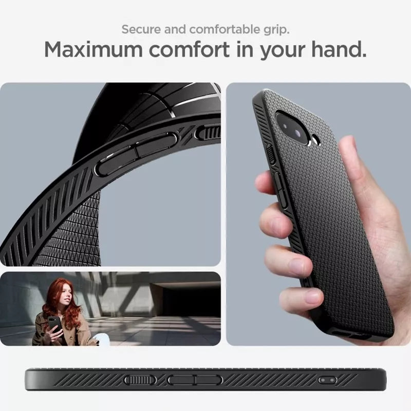 Spigen Liquid Air - dėklas, skirtas Google Pixel 9a (matinė juoda)