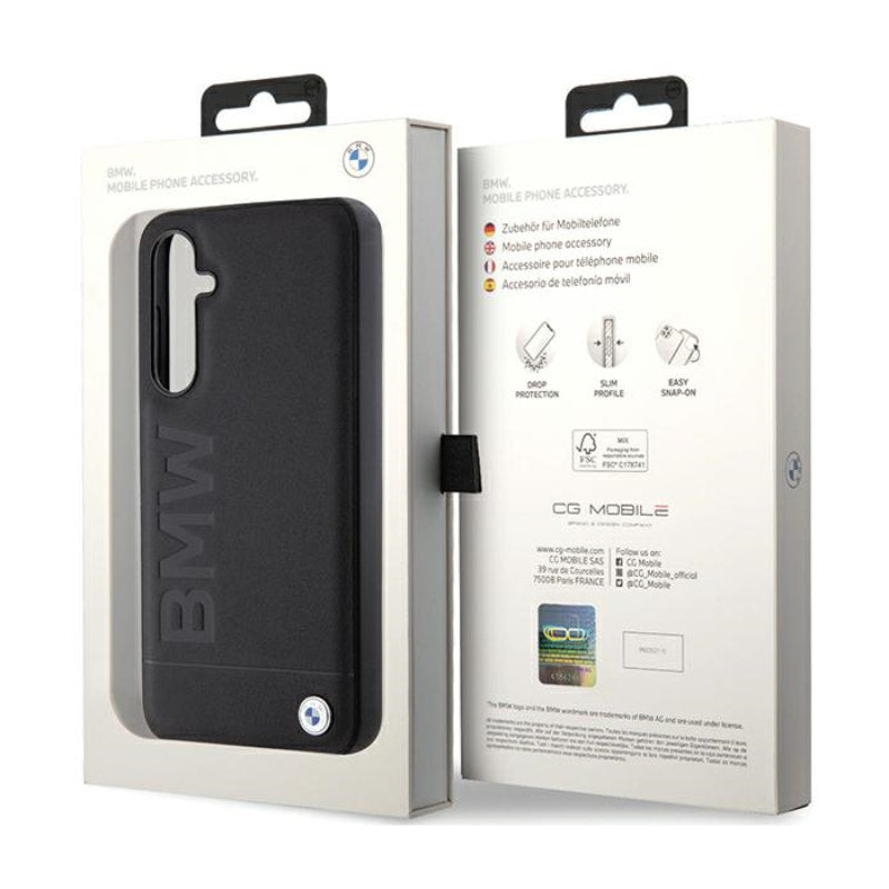 BMW Leather Hot Stamp – "Samsung Galaxy S23 FE" dėklas (juodas)