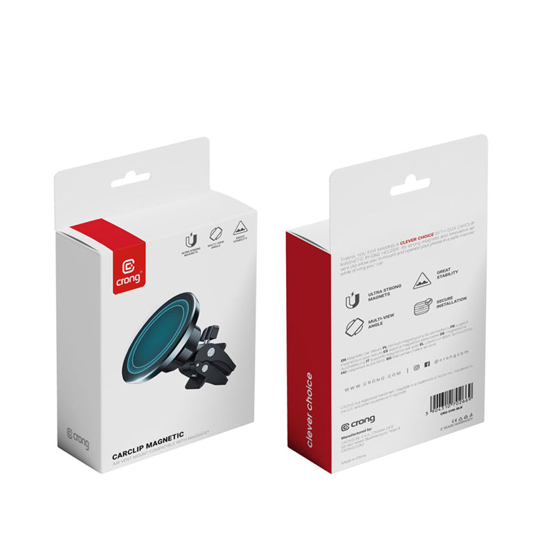 Crong Carclip Magnetic - magnetinis automobilinis laikiklis MagSafe (juodas)
