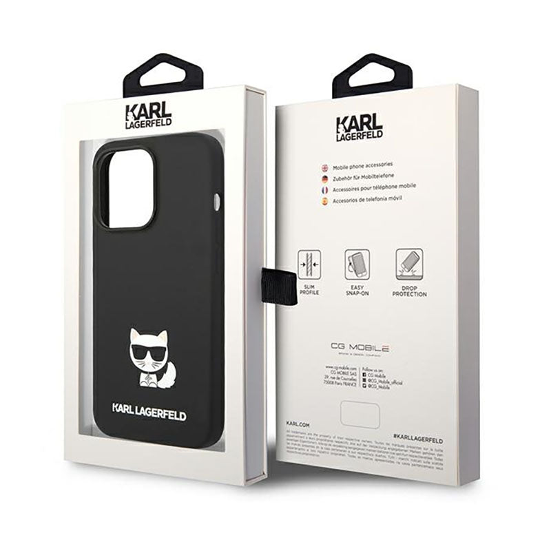 Karl Lagerfeld Choupette Body – dėklas, skirtas iPhone 14 Pro (juodas)