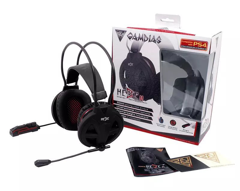 Gamdias Hebe V2 – stereofoninės žaidimų ausinės su mikrofonu (PC-PS4)
