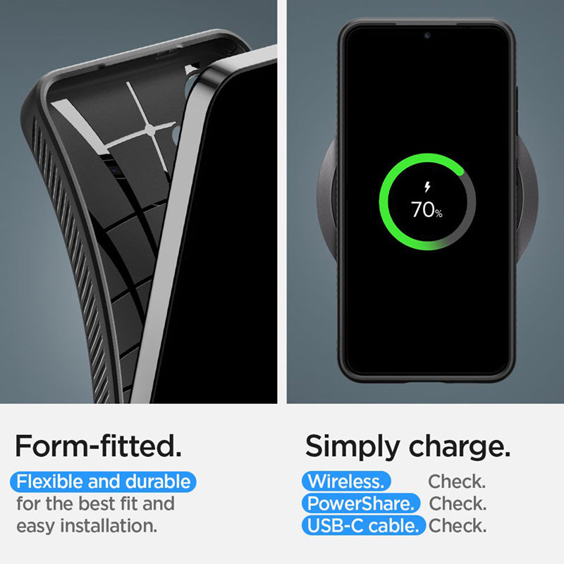 Spigen Liquid Air – Dėklas, skirtas Samsung Galaxy S24 (matinė juoda)