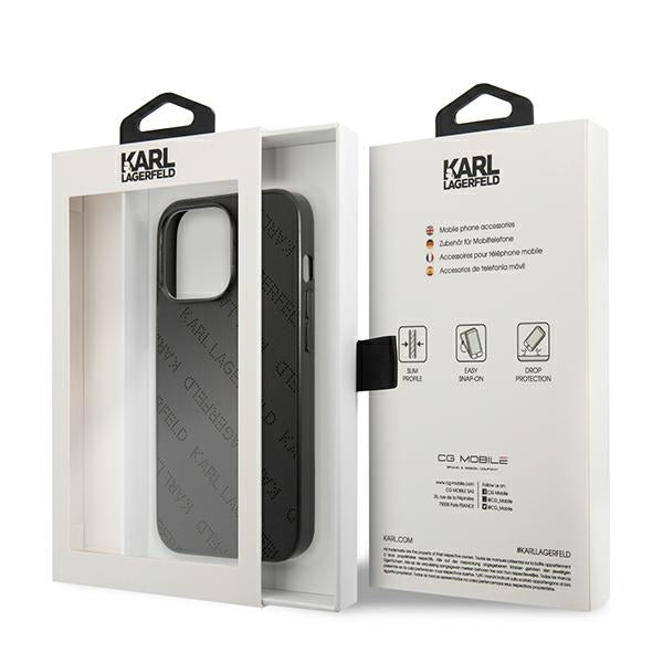 Karl Lagerfeld Perforated Allover – dėklas, skirtas „iPhone 13 Pro Max“ (juodas)