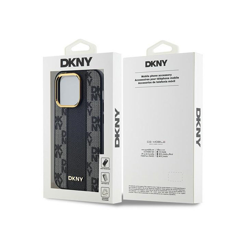 DKNY odos dėžutės rašto mono raštas MagSafe – dėklas, skirtas iPhone 14 Pro Max (juodas)