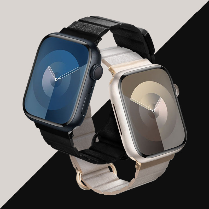 Crong Eclipse – Magnetinė odinė juosta Apple Watch 38/40/41/42mm (Smėlio spalvos)