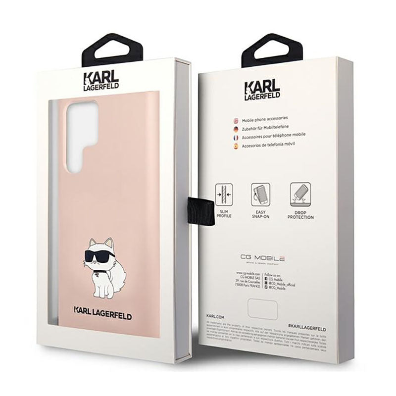 Karl Lagerfeld silikoninis NFT Choupette – dėklas, skirtas Samsung Galaxy S23 Ultra (rožinis)