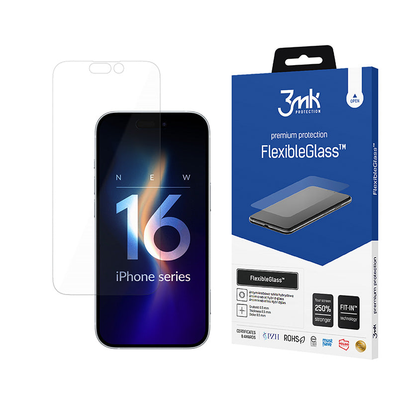 3mk FlexibleGlass – Hibridinis stiklas skirtas iPhone 16 Plus