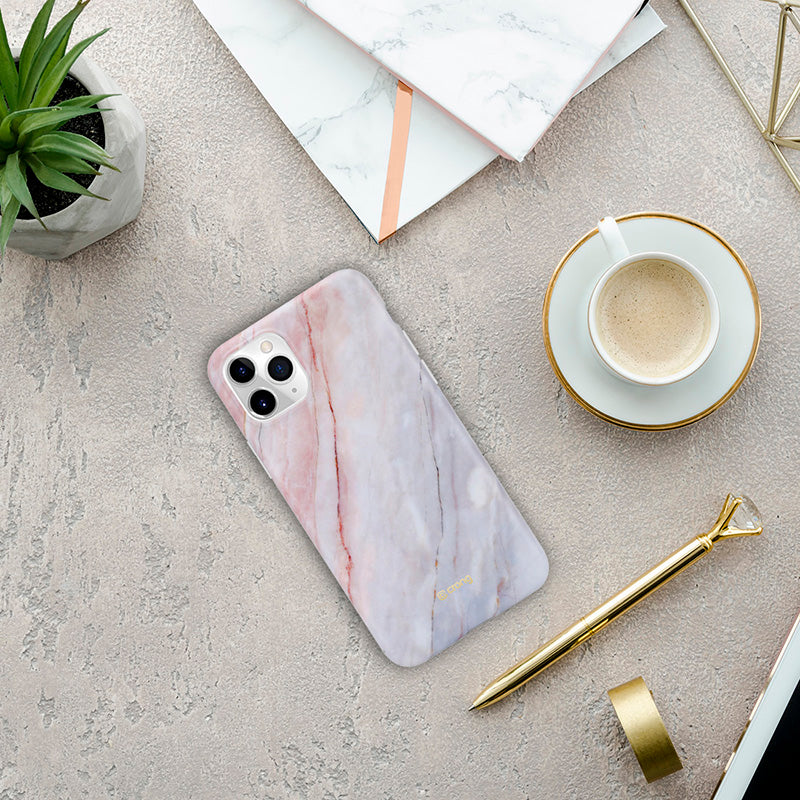 Crong Marble dėklas – dėklas, skirtas „iPhone 11 Pro“ (rožinis)