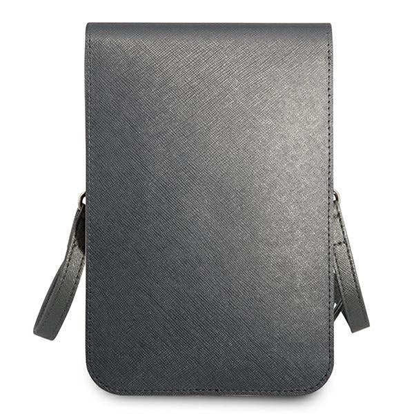 Guess piniginė Saffiano Triangle Logo Phone Bag (pilka)