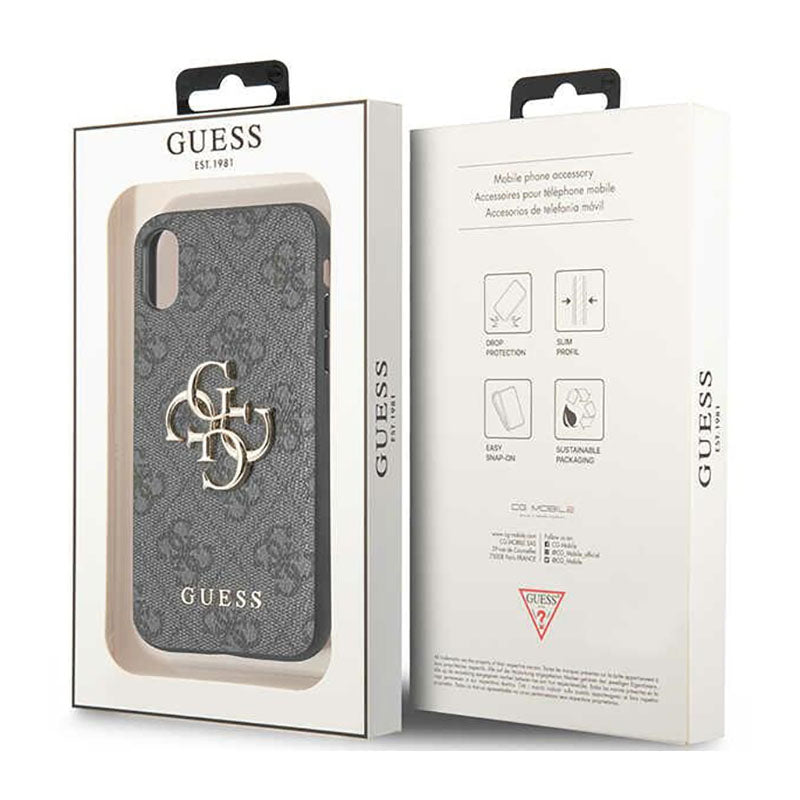 Guess 4G Big Metal Logo - iPhone X dėklas (pilkas)