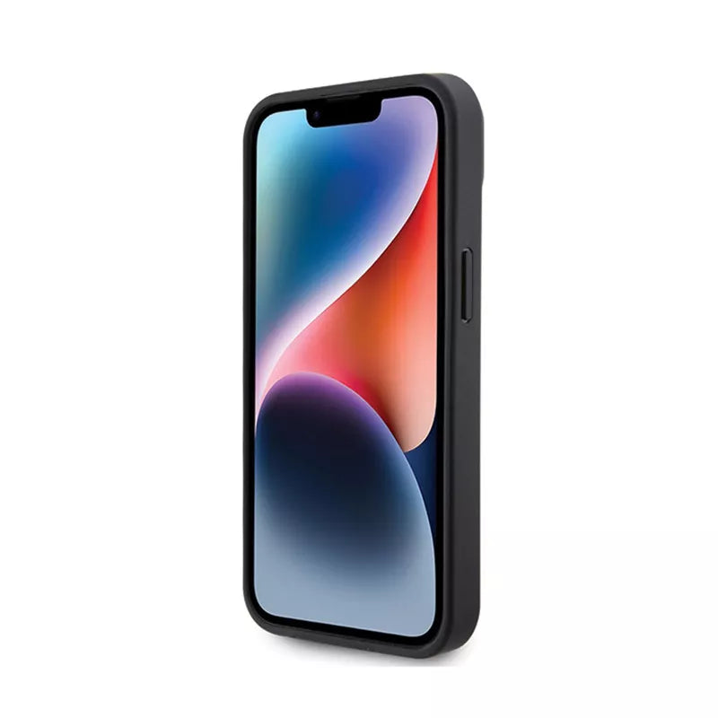 Karl Lagerfeld Odinė Monograma, Karštu Būdu Įspaustas Metalo Logotipas - Dėklas iPhone 15 (juodas)