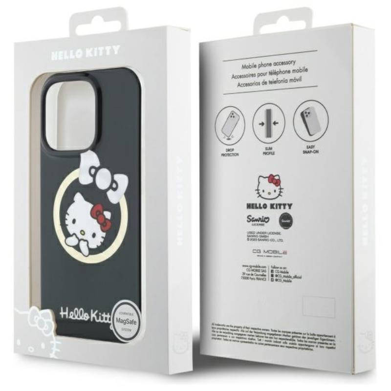 Hello Kitty IML Fun Bow MagSafe - dėklas iPhone 16 Pro (juodas)