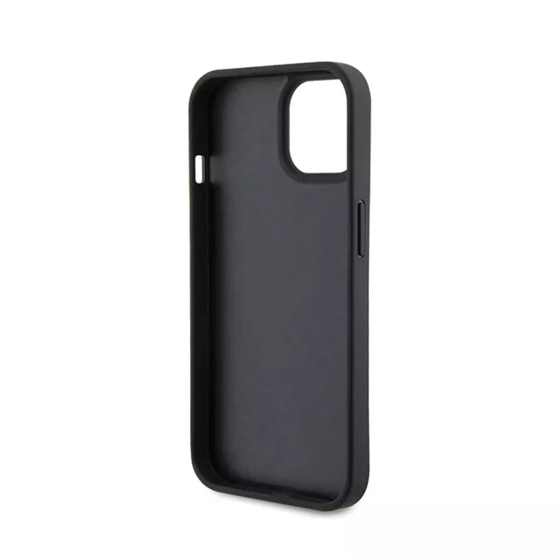 Karl Lagerfeld Odinė Monograma, Karštu Būdu Įspaustas Metalo Logotipas - Dėklas iPhone 15 (juodas)