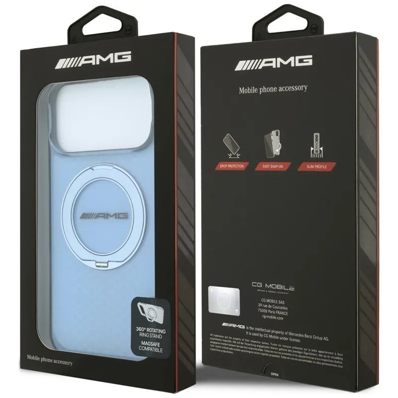 AMG IML Double Layer Urban Line su MagSafe žiedu-stovu – dėklas, skirtas iPhone 18 Pro Max / 17 Pro Max (mėlynas)
