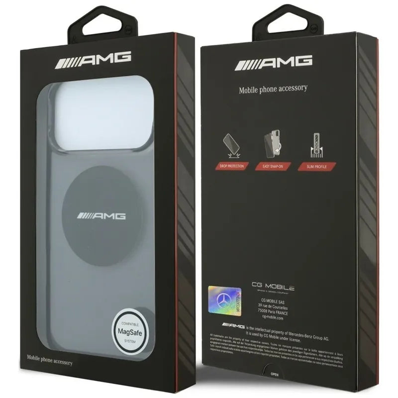 AMG IML Transparent Bicolor Block MagSafe – dėklas, skirtas iPhone 18 Pro Max / 17 Pro Max (juodas)