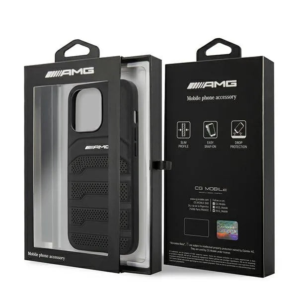 AMG reljefinės linijos – dėklas, skirtas „iPhone 14 Pro“ (juodas)