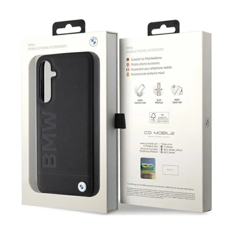 BMW Leather Hot Stamp – "Samsung Galaxy S23 FE" dėklas (juodas)